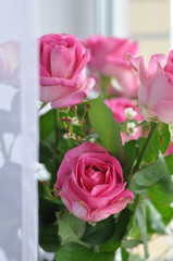 bouquet of the beautiful pink roses