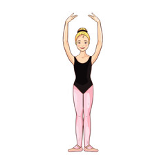 Vector beauty white blonde ballerina, dance pose