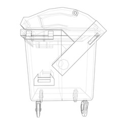 Outline Dumpster or dustbin