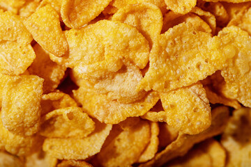 Golden cerials served with strawberry, blueberry