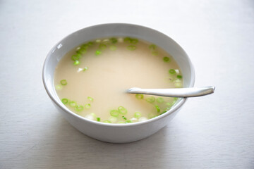 Korean food beef leg bone soup which is called GomTang
