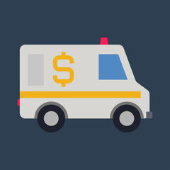 Business & Finance, Delivery truck, Flat color icon.