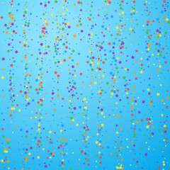 Festive confetti. Celebration stars. Rainbow brigh