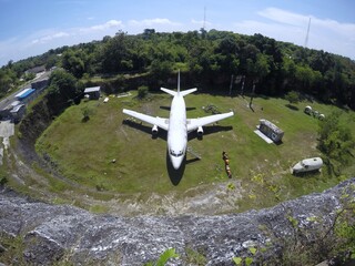 Asian country Indonesia. Bali island. Abandoned plane