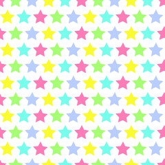 colorful stars with white background seamless repeat pattern