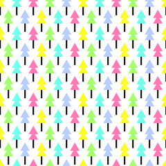  triangle colorful trees seamless repeat pattern