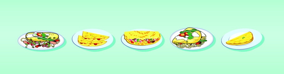 Illustration of a plate of omelet. vector illustration