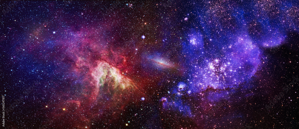 Wall mural galaxy and light. planets, stars and galaxies in outer space showing the beauty of space exploration