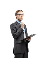 vertical portrait one man businessman