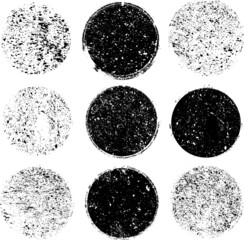 Grunge post Stamps Collection, Circles. Banners, Insignias , Logos, Icons, Labels and Badges Set . vector distress textures.blank shapes.