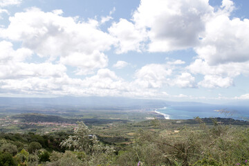 clouds over the mountains