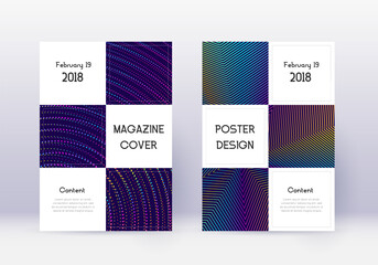 Business cover design template set. Rainbow abstra