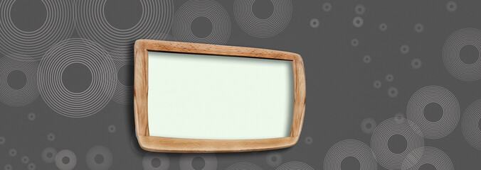 blank board on design gray wall.