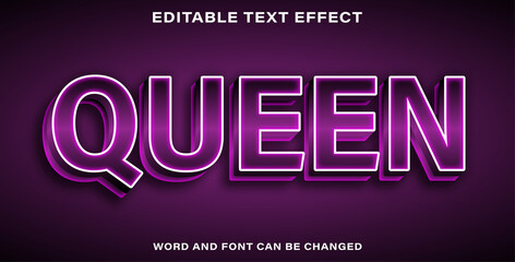 Editable text effect queen