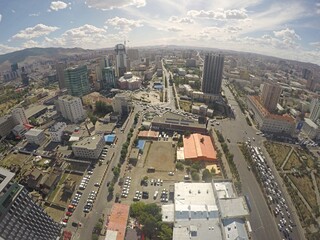 Fototapeta na wymiar Mongolia. Capital city Ulaanbaatar. Rooftop view