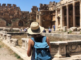 Lebanon, middle east. Ancient city of Baalbek and great temple. World heritage