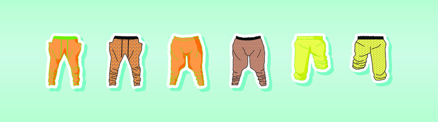 set of sweat pants. isolated vector illustration on blue background