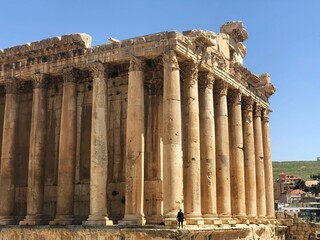 Lebanon, middle east. Ancient city of Baalbek and great temple. World heritage
