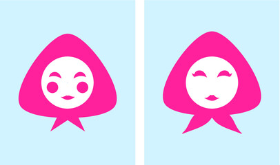 Girl in pink scarf. Vector illustration.