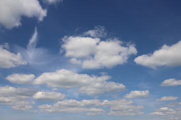 Beautiful summer blue sky with beautiful clouds.