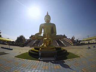 Thailand, Big golden Buddha statue and monument