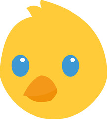 Vector illustration of the face of a chick cartoon