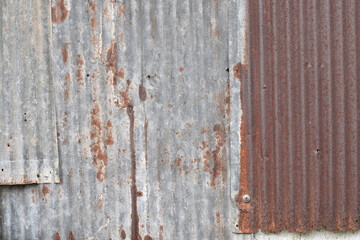 Rust on the surface of the metal plate