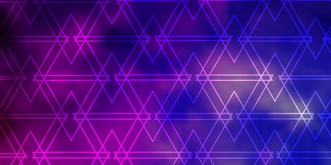 Light Purple, Pink vector texture with triangular style. Illustration with set of colorful triangles. Pattern for websites.