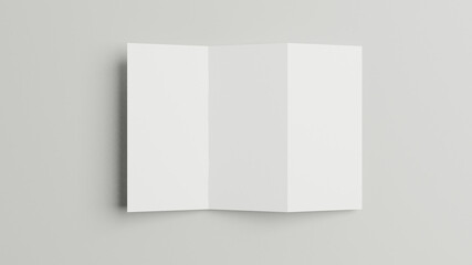 A4 Tri-Fold Brochure Mockup -3D Illustration 