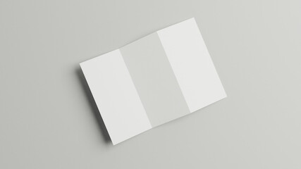 A4 Tri-Fold Brochure Mockup -3D Illustration 