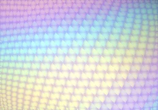 Stylish hologram background in vaporwave 90s style with abstract geometric cells and iridescent colors