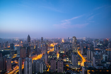Fototapeta premium panoramic city skyline in shanghai china