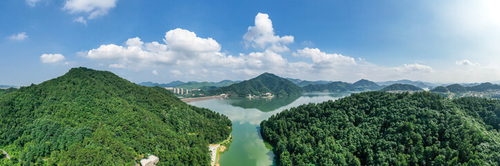 Naklejka na ściany i meble landscape of qingshan lake