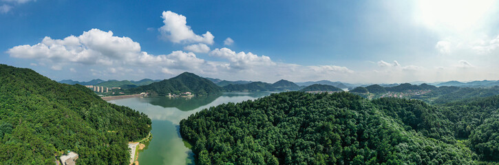 Naklejka na ściany i meble landscape of qingshan lake