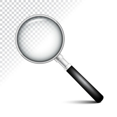 Realistic Magnifying glass vector isolated vector illustration on transparent background 
