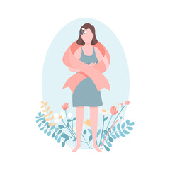 Breast cancer campaign flat concept vector illustration