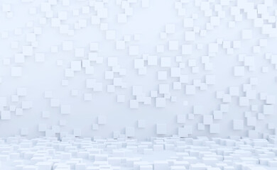 White cubes abstract background for business brochure.3d rendering