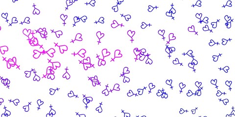 Light Pink, Blue vector pattern with feminism elements.