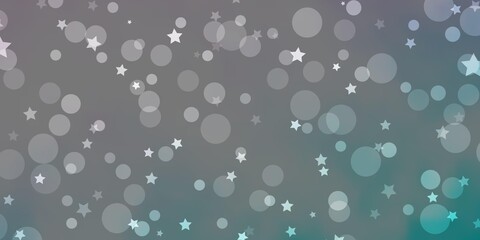 Light Pink, Blue vector template with circles, stars. Colorful disks, stars on simple gradient background. Template for business cards, websites.