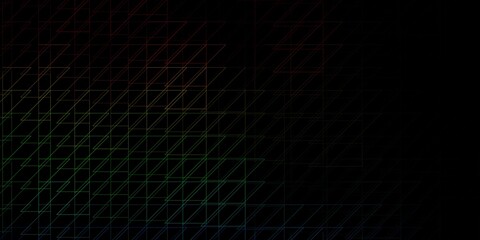 Dark Multicolor vector backdrop with lines. Repeated lines on abstract background with gradient. Best design for your posters, banners.