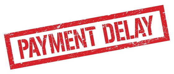 PAYMENT DELAY red grungy rectangle stamp.