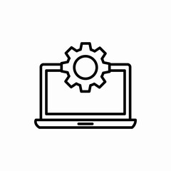 Outline laptop setting icon.Laptop setting vector illustration. Symbol for web and mobile