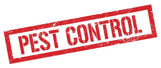 PEST CONTROL red grungy rectangle stamp.