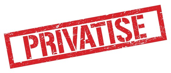 PRIVATISE red grungy rectangle stamp.