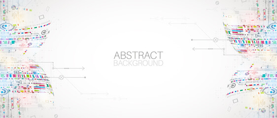 Obraz premium Abstract technology half - sphere background. Global network concept. Vector illustration.