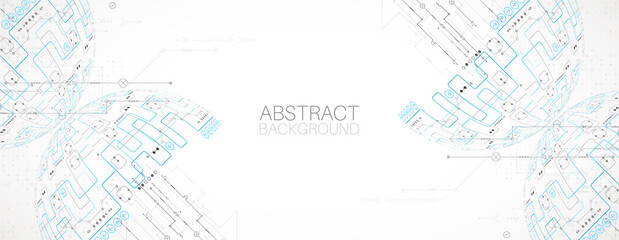 Abstract technology half - sphere background. Global network concept. Vector illustration.
