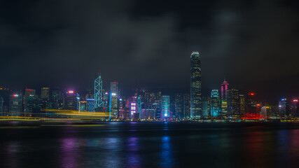 Fototapeta na wymiar hong kong skyline at night