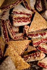 Close up of isolated organic cherry biscuits