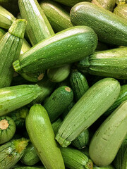 fresh zucchini on the market