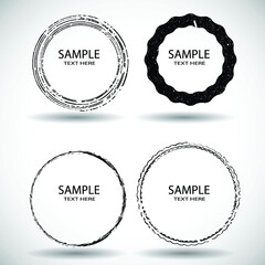 Grunge post Stamps Collection, Circles. Banners, Insignias , Logos, Icons, Labels and Badges Set . vector distress textures.blank shapes.